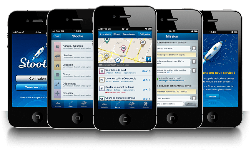 Design d'une interface pour l'application mobile Stootie