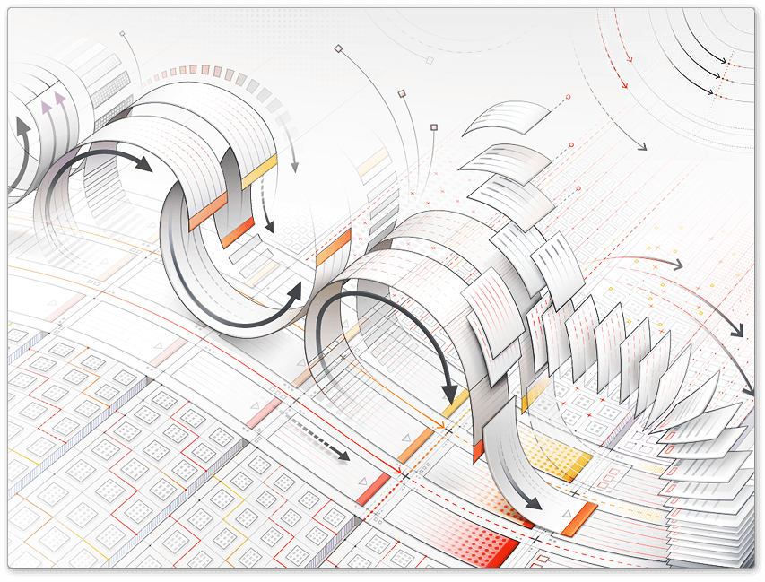 Illustration univers graphique et technologique MCII - Printing circles