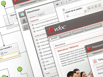 Extrait d'interface de logiciels VDoc Software